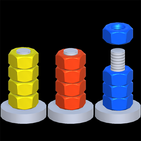 Nuts and Bolts Sort Game