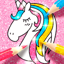 Glitter Unicorn Coloring Book Game